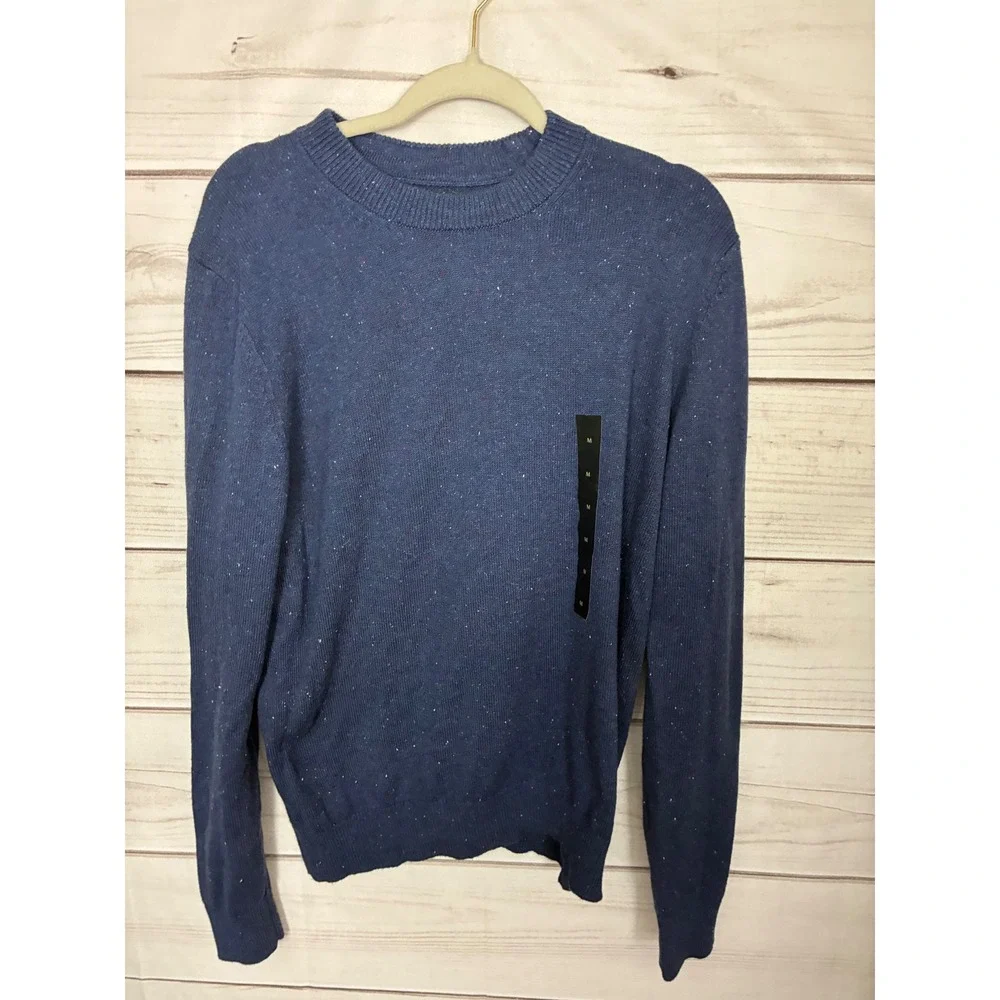Banana Republic Mens Blue Donegal Confetti Fleck Crewneck Sweater NWT Size M
